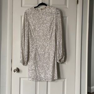 White Sequin Party Dress